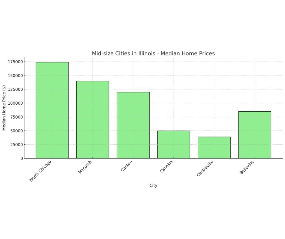 Mid-Size Cities In Illinois - Median Home Prices
