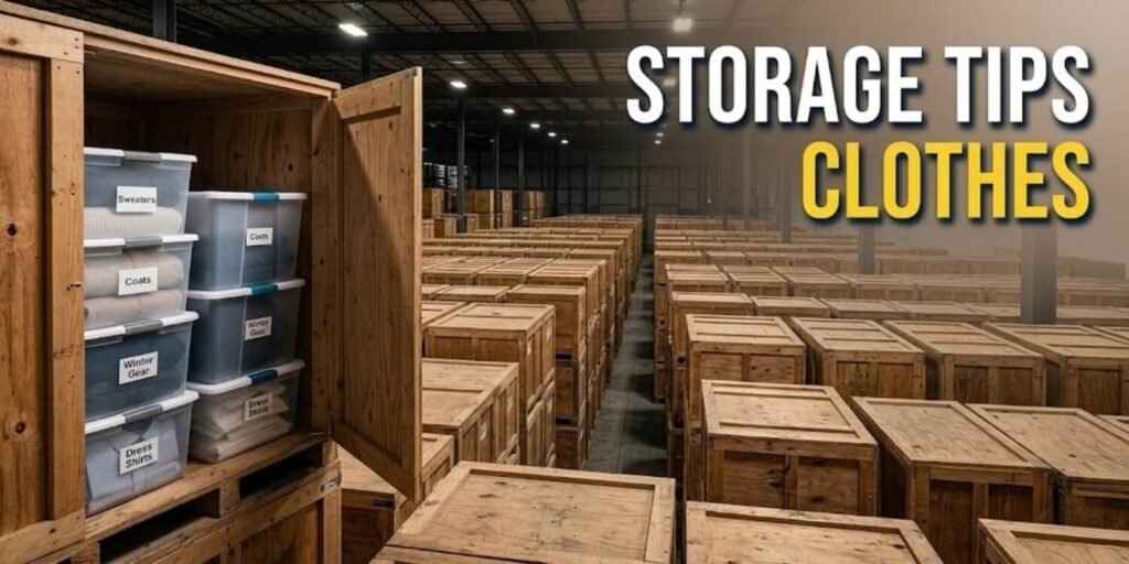 how to store clothes in storage unit