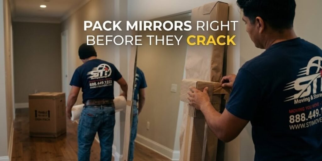 how to pack mirrors for moving