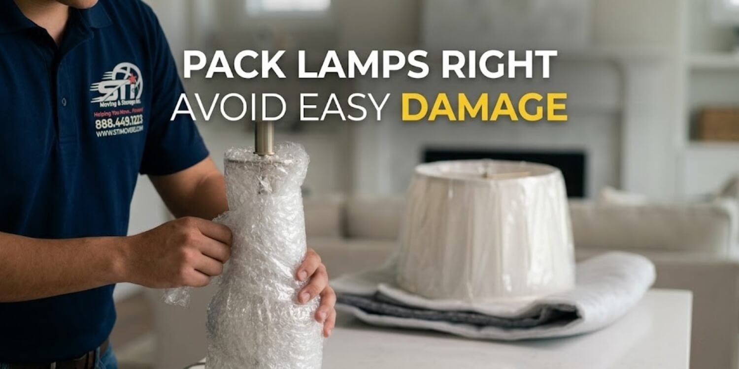 how to pack lamps and lampshades for moving